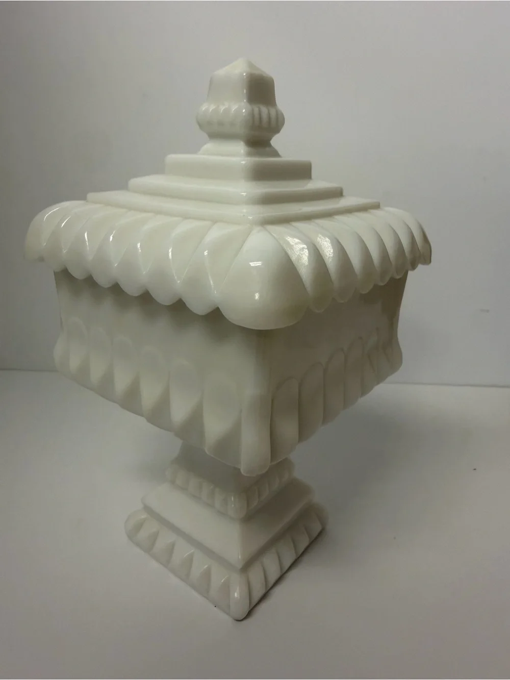 Westmoreland Wedding Box Milk Glass footed candy dish